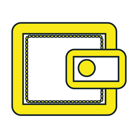 Yellow wallet over white background, Vector illustrationのイラスト素材