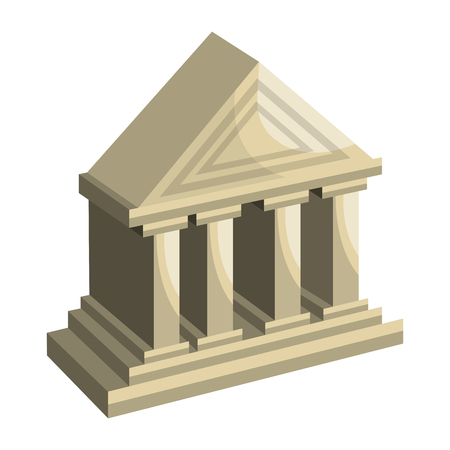 Bank building isolated flat icon, vector illustration graphic design.のイラスト素材