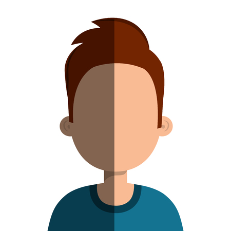 Young male profille cartoon, isolated icon vector illustration graphic.のイラスト素材