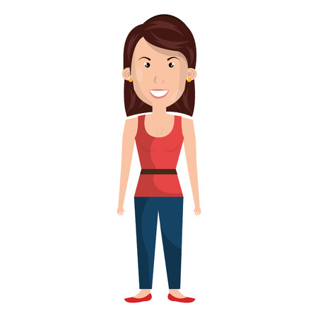 Young woman profile cartoon, vector illustration graphic design.のイラスト素材