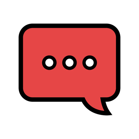 Chat bubble colorful isolated flat icon, vector illustration design.のイラスト素材