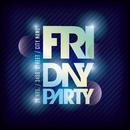 Night Party and Disco concept represented by advertising icon over blurred lights background. Colorfull illustration.のイラスト素材