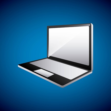 Technology design represented by laptop icon. Colorfull illustration. Blue backgroundのイラスト素材