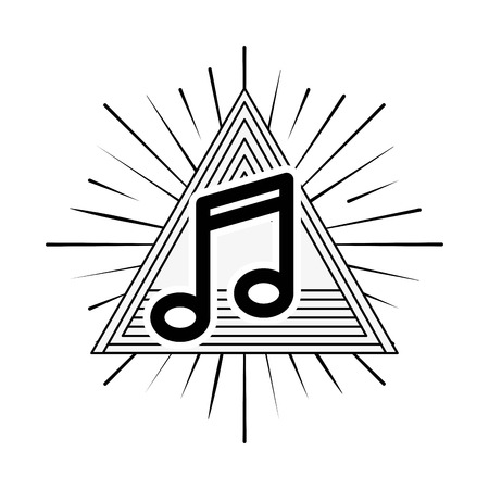 Music and Sound concept represented by music note icon. Black and white and flat illustration.のイラスト素材
