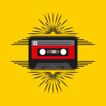 Music and Sound concept represented by cassette icon. Colorfull and flat illustration.のイラスト素材