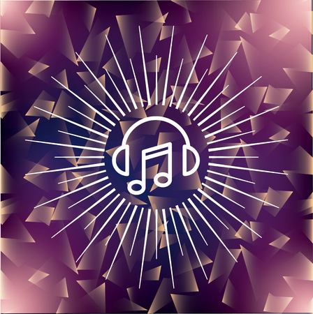 Music and Sound concept represented by music note icon over burred background. Colorfull and flat illustration.のイラスト素材