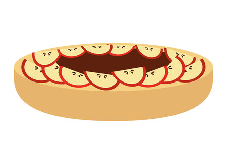 delicious pie with apple isolated icon design, vector illustration  graphicのイラスト素材