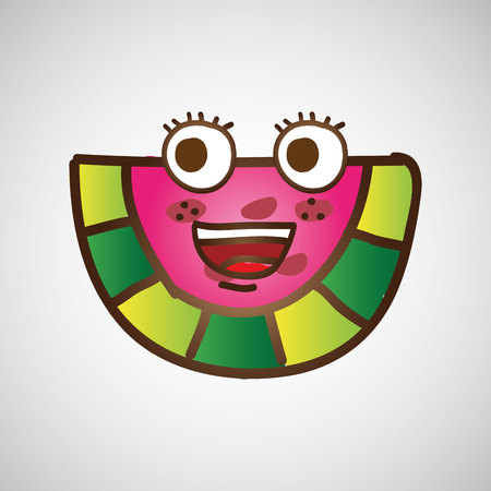 fruit nature healthy cartoon food isolated, vector illustrationのイラスト素材