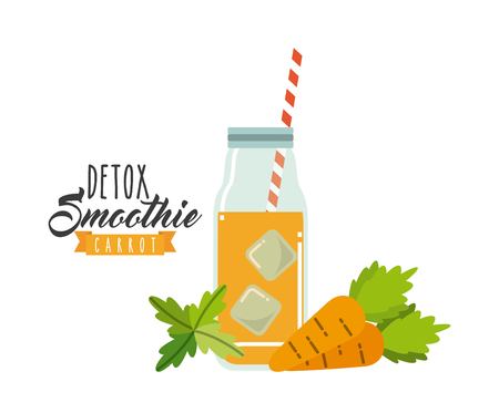 Smoothie and Juice concept represented by carrot detox icon. Isolated and flat illustration.のイラスト素材