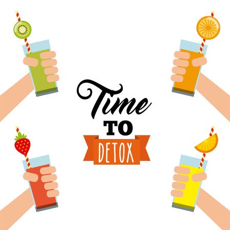 Smoothie and Juice concept represented by tropical detox icon. Isolated and flat illustration.のイラスト素材