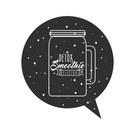 Smoothie and Juice concept represented by detox inside bubble icon. Isolated and flat illustration.のイラスト素材