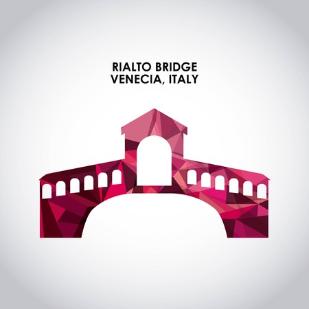 Italy culture concept represented by rialto bridge icon. Colorfull and polygonal illustration.のイラスト素材