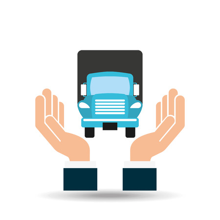 transportation delivery service box warehouse isolated, vector illustrationのイラスト素材