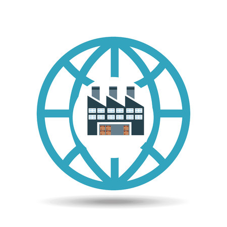 transportation delivery service box warehouse isolated, vector illustrationのイラスト素材