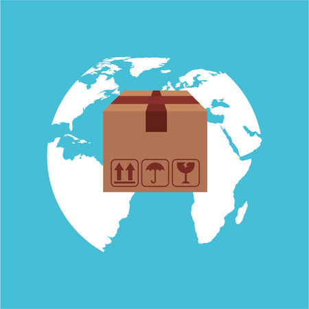 transportation delivery service box warehouse isolated, vector illustrationのイラスト素材