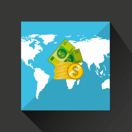 finance money economy dollar business isolated, vector illustrationのイラスト素材