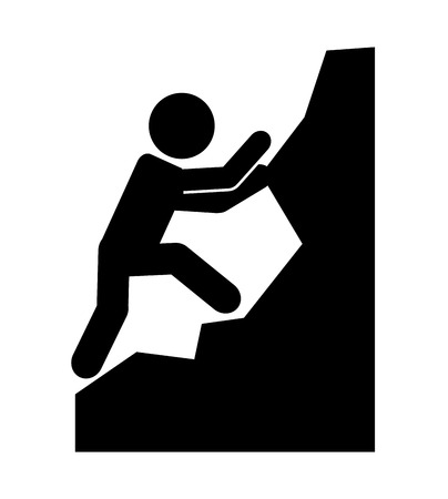 climbing mountain isolated icon design, vector illustration  graphicのイラスト素材
