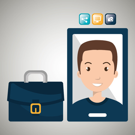 executive man and cellphone isolated icon design, vector illustration  graphicのイラスト素材