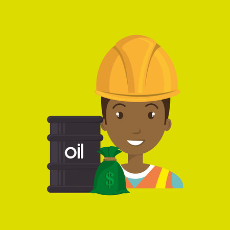 persons with barrel petroleo isolated icon design, vector illustration  graphicのイラスト素材