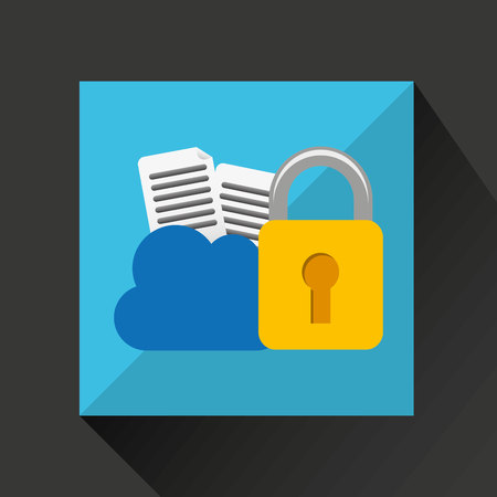 files and security cloud technology icon, vector illustrationのイラスト素材