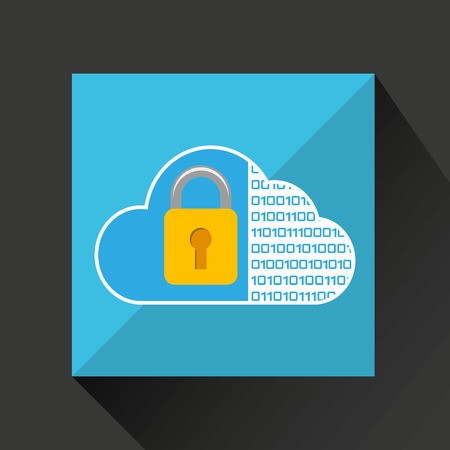 fiiles and security cloud technology icon, vector illustrationのイラスト素材