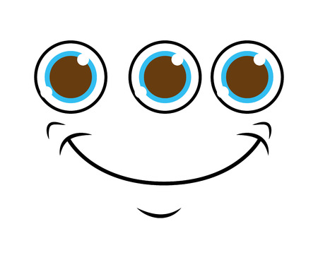 monster face with 3 eyes isolated icon design, vector illustration  graphicのイラスト素材
