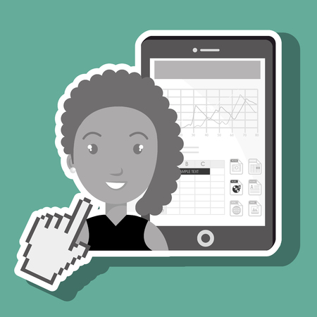 woman with cellphone isolated icon design, vector illustration  graphicのイラスト素材