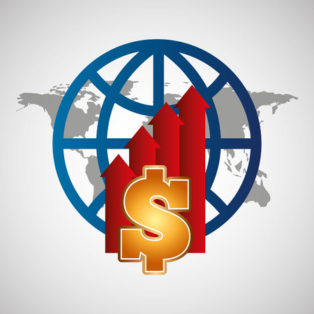 business world money economy finance isolated, vector illustrationのイラスト素材