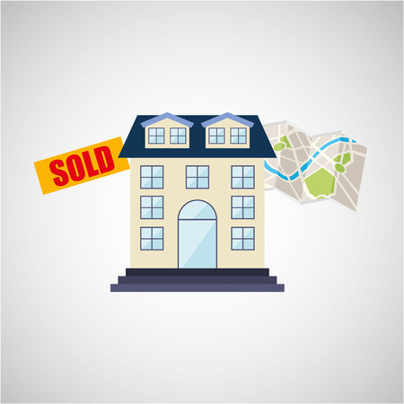 sale house home sold business isolated, vector illustrationのイラスト素材