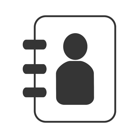 Telephone directory in black and white colors isolated flat icon, vector illustration.のイラスト素材