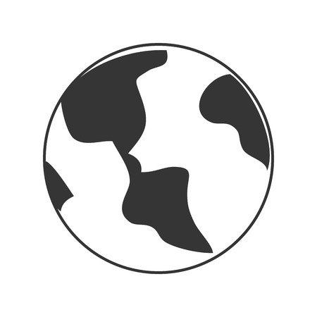 Earth planet icon in black and white , vector illustration graphic design.のイラスト素材