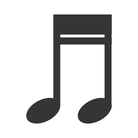 Music note in black and white , vector illustration flat icon.のイラスト素材