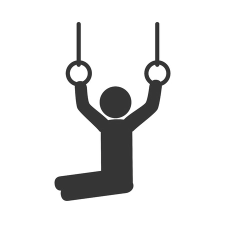 Athlete trainning gymnastics sport in black and white colors, vector illustration graphicのイラスト素材