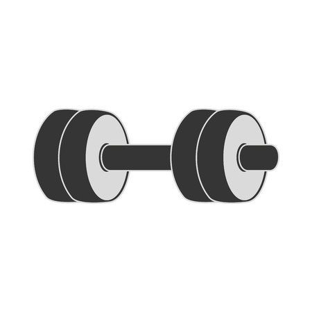 Gym weights isolated flat icon in black and white colors, vector illustration.のイラスト素材