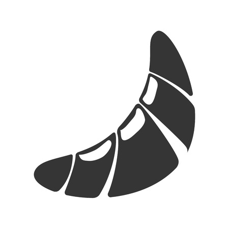 Croissant Foodstuff isolated flat icon in black and white colors, vector illustration.のイラスト素材