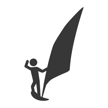 Man practicing Extreme sport isolated flat icon, vector illustration pictogramのイラスト素材