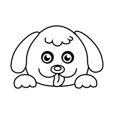 Dog cute pet graphic design, vector illustration isolated icon.のイラスト素材
