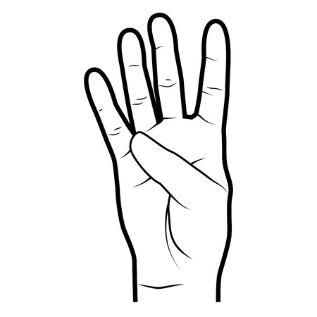 Hand simbolizing a gesture, isolated flat icon vector illustration.のイラスト素材