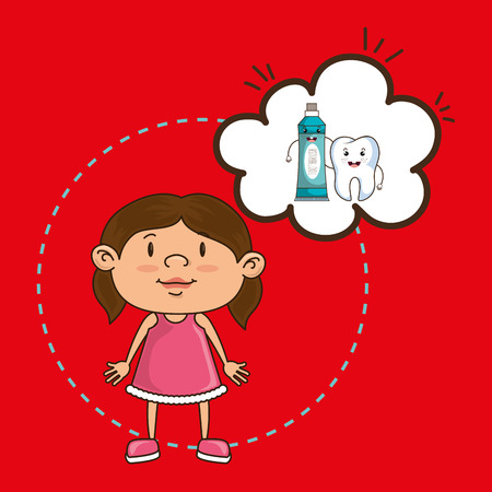 girl with tooth isolated icon design, vector illustration  graphicのイラスト素材