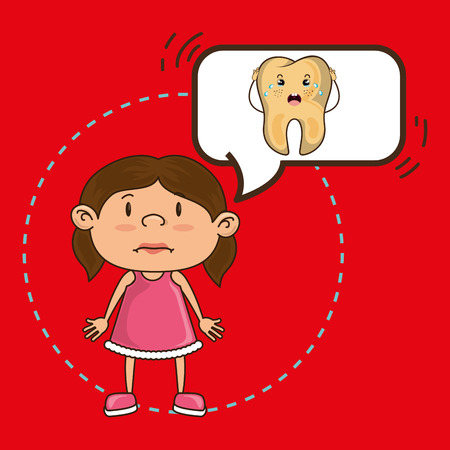 girl with tooth isolated icon design, vector illustration  graphicのイラスト素材