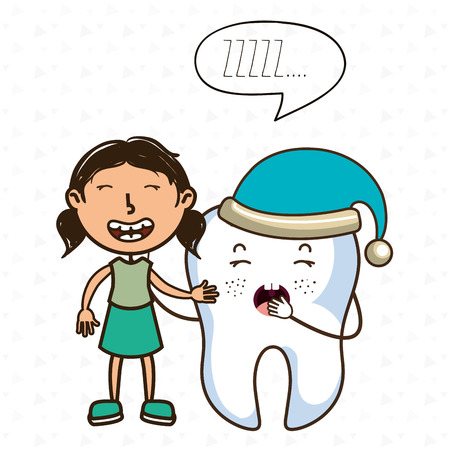 girl with tooth isolated icon design, vector illustration  graphicのイラスト素材