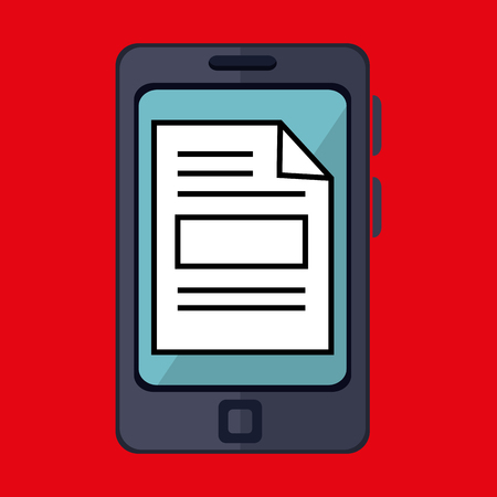 smartphone and paper isolated icon design, vector illustration  graphicのイラスト素材