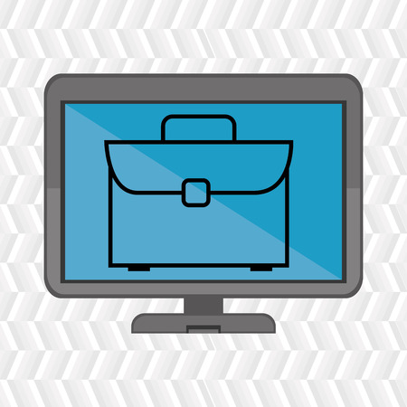 laptop with briefcase  isolated icon design, vector illustration  graphicのイラスト素材