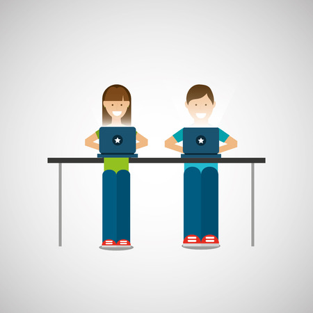 people working together networking and teamwork cooperation icon, vector illustrationのイラスト素材