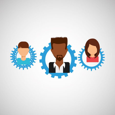 people working together networking and teamwork cooperation icon, vector illustrationのイラスト素材
