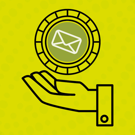 hand and envelope isolated icon design, vector illustration  graphicのイラスト素材