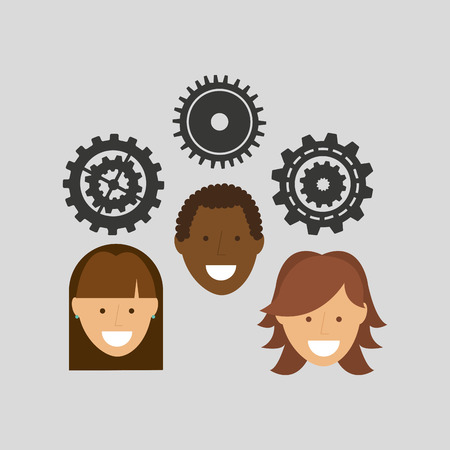 people working together networking and teamwork cooperation icon, vector illustrationのイラスト素材