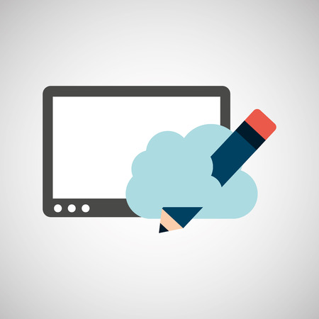 data analysis in tablet report icon, vector illustrationのイラスト素材