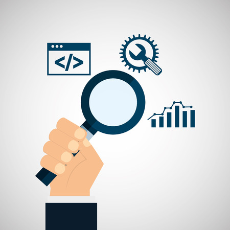 data analysis information with tablet icon, vector illustrationのイラスト素材