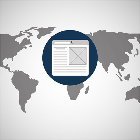 files in a world map icon, vector illustrationのイラスト素材